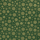 50x145 cm Baumwolle Christmas Schneeflocken grün/gold