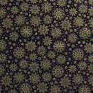 50x145 cm Baumwolle Christmas Schneeflocken marine/gold