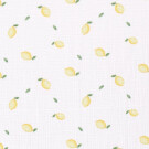 Baumwollmusselin Zitronen weiß
