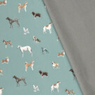 Softshell Digitaldruck Hunde dunkelmint