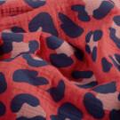Baumwoll musselin leopard fuchsia