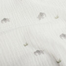 Baumwoll Musselin Elefanten offwhite