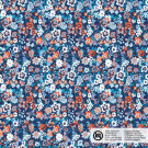Baumwolle popeline blumen marine