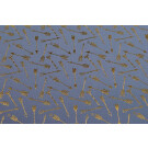95x150 cm Baumwolljersey Pfeile stahlblau/gold-metallic