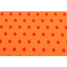 95x150 cm Baumwolljersey Sterne orange/rot