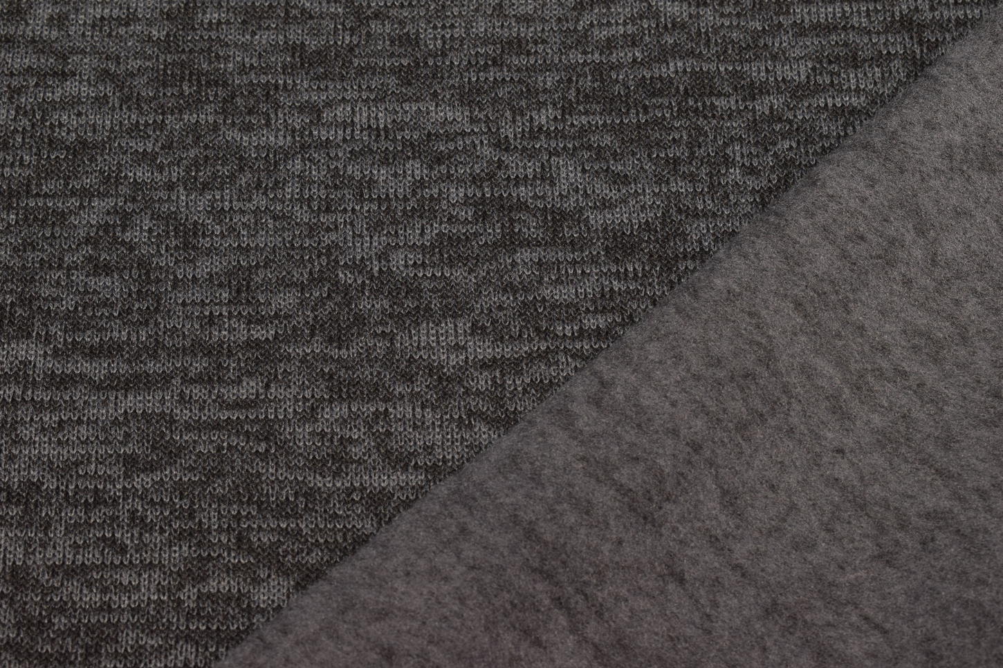 Strickfleece meliert dunkelgrau
