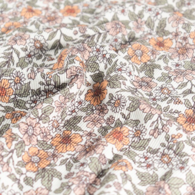 Ripp Jersey Blumen offwhite